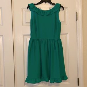 NWT Kate Spade green ruffle back mini dress size 6